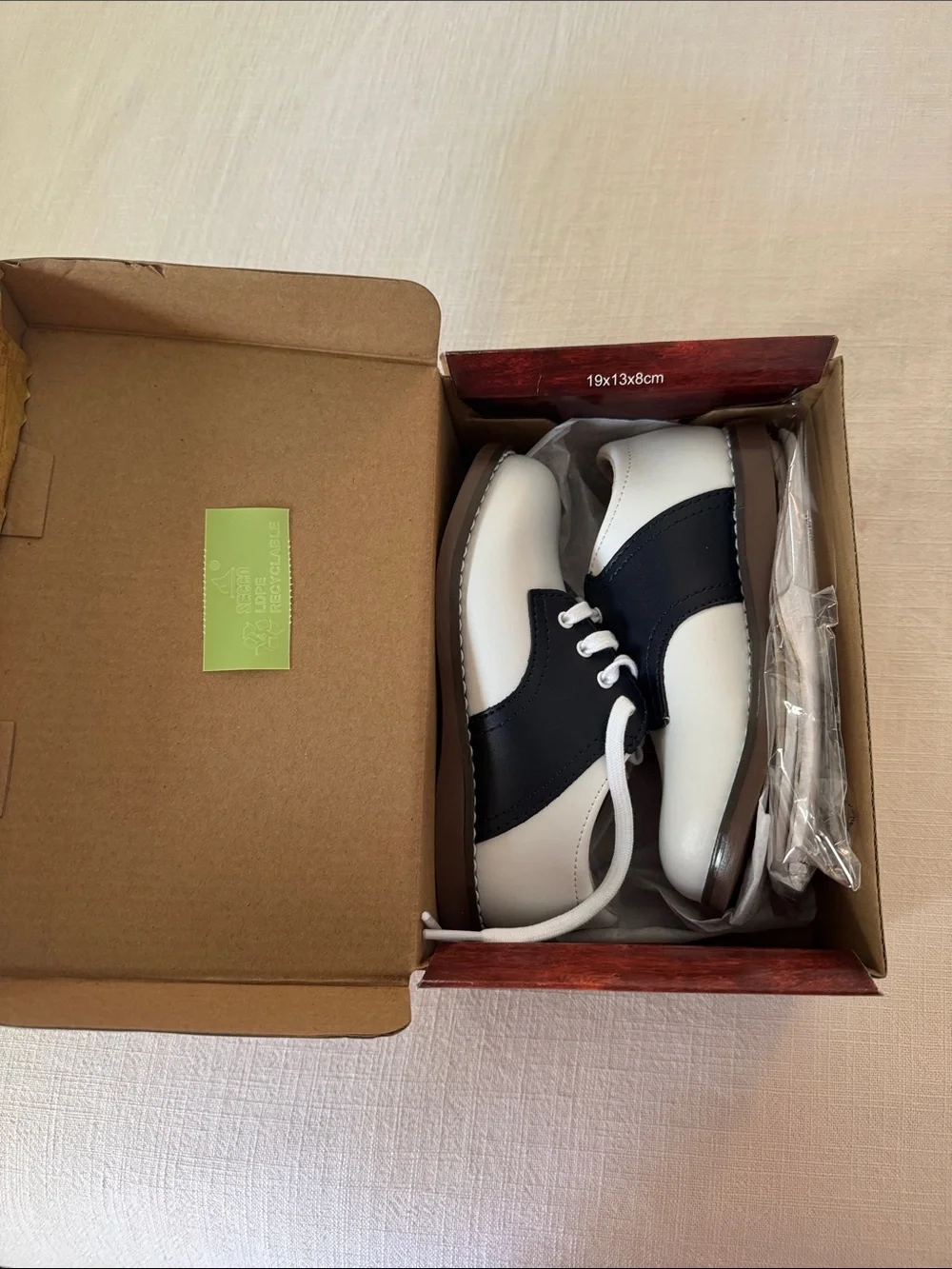 FootMates White and Navy Kids Dress Shoe